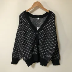 E346　新品　GLOBAL WORK　グローバルワーク　ジャガード柄　カーディガン　ブラック　S　ニット　長袖