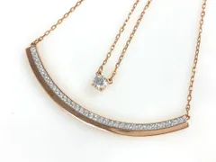 スワロフスキー　SWAROVSKI　クリスタル　1Pストーン　スマイル　2連チェーン　ネックレス　ゴールドカラー　送料無料