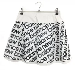 ニューバランスゴルフ スカート 白×黒 ロゴ総柄 内側メッシュ レディース 1(M) ゴルフウェア New Balance