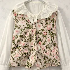 M インゲボルグ 花柄ベスト レース ボタン 薔薇 ローズ ピンク INGEBORG M相当 B2216