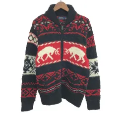 POLO RALPH LAUREN ポロラルフローレン カウチンニットセーター サイズ:L     ブラック/レッド メンズ / 240001158878のサムネイル