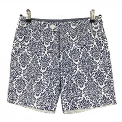 【超美品】マスターバニー ショートパンツ 白×ブルー 総柄 レディース 0(S) ゴルフウェア MASTER BUNNY EDITION