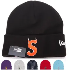 Supreme New Era Devil S Logo Beanie シュプリーム ニューエラ デビル Sロゴ ビーニー フリーサイズ ロゴ刺繍 ボックスロゴパッチ ニット帽 キャップ 帽子 ハット メンズ レディース ユニセックス【新品・本物】 売れ筋