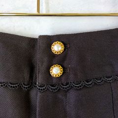 LODISPOTTO 羅迪斯波托 ✨️顯腿長✨️ 褶皺短褲 S 棕色 附珍珠寶石 日本製造