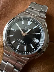 シチズン☆アテッサ　エコドライブ☆電波ソーラー時計☆チタン☆稼働品☆メンズ