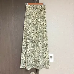 Free レディース イエロー レオパード スタイル ロング丈スカート/傷なし 良し