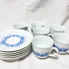 HOYA カップ＆ソーサー6客　ホワイトシャドウ　ボーンチャイナ