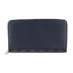 LOUIS VUITTON ルイ ヴィトン ジッピー・オーガナイザー 長財布 M68227 エピレザー ダミエグラフィットキャンバス  ネイビー×ブラック×グレー ブルー×イエロー シルバー金具  ラウンドファスナー 二つ折り財布 ビトン 