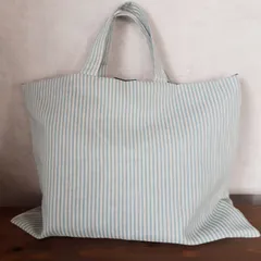 【入園・入学】レッスンバッグ：水色ストライプ【0545】