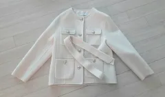 LINE レディース ウール コート ジャケット 55サイズ