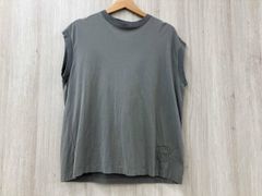 BLAMINKコットンリブ クルーネック ノースリーブ ロゴ刺繍 黒 - メルカリ
