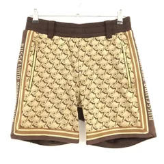 ラッセルノ ショートパンツ ベージュ×ブラウン 前面総柄 ルチャ ウエストゴム メンズ 5(L) ゴルフウェア RUSSELUNO