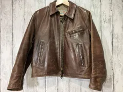 AERO LEATHER エアロレザー シングルライダース レザージャケット ブラウン S のサムネイル
