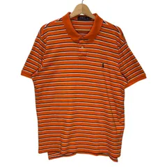 POLO RALPH LAUREN ポロラルフローレン 半袖 ポロシャツ ポニー刺繡 ボーダー柄 ワンポイント刺繡 Vietnam製 XL/TGサイズ オレンジ