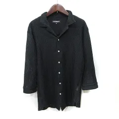 ハイダウェイ ニコル HIDEAWAYS シャツ 七分袖 50 L 黒 ブラック /YI