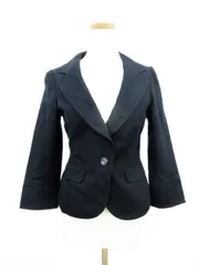 ブリジット BRIGITTE ジャケット テーラード 七分袖 シングル 1ボタン ストレッチ 9 黒 ブラック