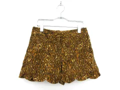 ラウラ Laula Petit Couture パンツ ショート スカラップ レオパード ヒョウ柄 コットン 2 茶 ブラウン /an1211