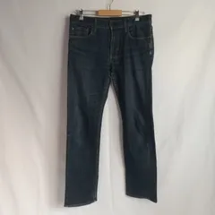 M1-02796【Mens】UNIQLO(ユニクロ)　デニムパンツ(S相当)/ネイビー　K-春秋