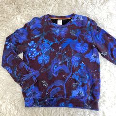 美品 ヒューゴボス ボスオレンジ ユーズド加工 ボタニカル 総柄 