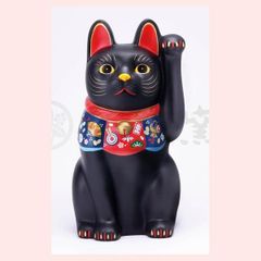 超特大 黒い招き猫 陶器製 貯金箱 - メルカリ