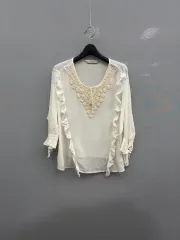 ザラ ZARA 刺繍 フリル ブラウス