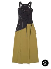 ミスチーフ レイヤード ONE PIECE ブラック/オリーブ m