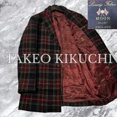 TAKEO KIKUCHI タケオキクチ MOON ムーン チェスターコート ロングコート チェック ダウン フェザー 中綿 マルチカラー サイズ3 L相当