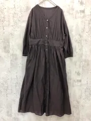 simplicite シンプリシテェ 袖ボリューム 前開き ボイル ワンピース ブラウン系 ■◆ レディース