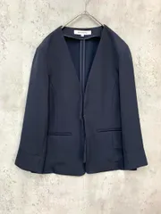 NATURAL BEAUTY BASIC ナチュラルビューティーベーシック ポリエステル ドビー ジャケット sizeM/紺 ■◇ レディース