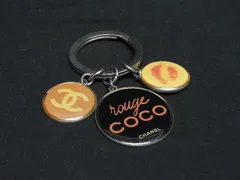 CHANEL シャネル ココマーク COCO キーホルダー キーリング チャーム シルバー系×ブラック系 DL0721