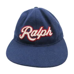 Polo by Ralph Lauren ラルフローレン キャップ ベースボールキャップ 帽子 ウールブレンド ロゴ アップリケ 59cm ネイビー 【中古】
