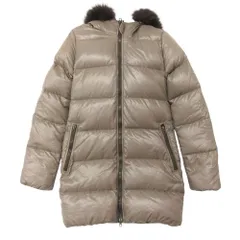 DUVETICA デュベティカ ダウンコート ジャケット ロング丈 ファーフード ナイロン Kappa アウター 38 S ベージュ レディース 【中古】