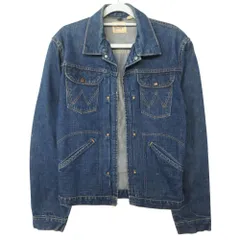 60s Vintage Wrangler ラングラー USA製 デニムジャケット Gジャン ジージャン ブルゾン 24MJZ 縦ベル 38 M インディゴ 【中古】
