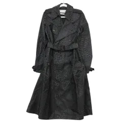 12AW YVES SAINT LAURENT イヴサンローラン ヒョウ柄 トレンチコート アウター H61S ブラック レディース 【中古】のサムネイル