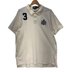 90's vintage 90年代ヴィンテージ Polo by Ralph Lauren ポロバイラルフローレン 半袖 ポロシャツ フロント刺繍 CUSTOM FIT China製 XLサイズ アイボリー