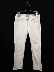 イネド INED パンツ クロップド ストレッチ 無地 7 白 ホワイト