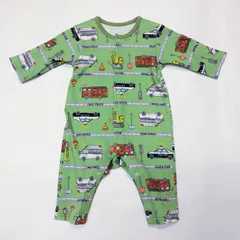 ベビーロンパース カバーオール 70cm 80cm アンパサンド 働く車 新品