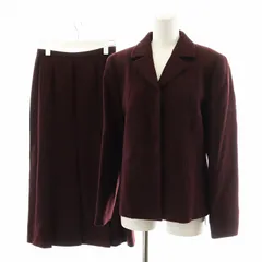 レリアン Leilian スーツ セットアップ ジャケット フレアスカート ひざ丈 アンゴラ混 9 赤 レッド 黒 ブラック IV-0204487 IV-0204489 /AN32