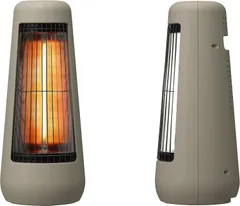 ±0 プラスマイナスゼロ カーボンヒーター H210 XHS-H210 ( ブラウングレー ) 即暖 体の芯までじっくりあたたまる 遠赤外線 300W 自動首振り機能付 転倒防止 レトロ おしゃれ