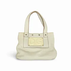 DOLCE & GABBANA ドルチェ&ガッバーナ DGロゴ レザー トートバッグ ホワイトのサムネイル