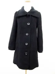 インディヴィ INDIVI コート ステンカラー リブ アンゴラ ウール混 05 黒 ブラック /yt