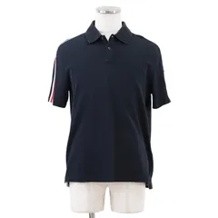 希少　モンクレール　ガムブルー　ポロシャツ　Lサイズ　トリコロール　ロゴワッペン MONCLER（モンクレール） トップス シャツ ポロシャツ ポロ 半袖 ロゴ