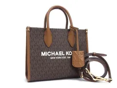 MICHAEL KORS マイケルコース トートバッグ ミレラ ブラウン系 PVC レザー レディース シグネチャー柄 2WAY 新品未使用展示品
