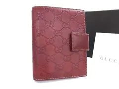 ※hiro様専用 GUCCI グッチ 手帳カバー グッチシマ 115240 ボルドー レザー ユニセックス 6穴式 超美品