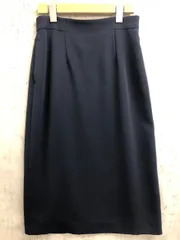 美品 NATURAL BEAUTY BASIC ナチュラルビューティーベーシック 017-4120210 タイト スカート sizeM/紺 ■■ レディース