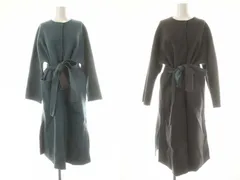 フレイアイディー FRAY I.D ウールカシミヤ混 バイカラーリバーコート ノーカラーコート リバーシブル 0 ブルーグリーン チャコールグレー /ES ■OS