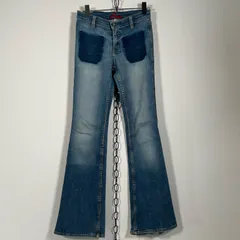 Y2K 00s USA製 USA Vintage BLUE CULT ブーツカットデニム ビッグベル フレア ブッシュパンツのサムネイル