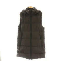 ザラ ZARA ベストコート ダウン フルジップ フード付き S 茶 ブラウン /YQ ■OS