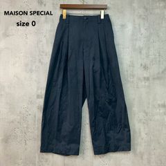 メゾンスペシャル スウェット ハーフパンツ 総ゴム 前開き タック 黒