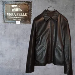 90s VERA PELLE イタリア製 ラムレザー ジャケット ダークブラウン 42 実寸S〜細身M相当 着丈57 身幅48 肩幅43 袖丈60 ベジタブルタンニン OURS 深水光太  ローズ VINTAGE Italy Leather Jacket